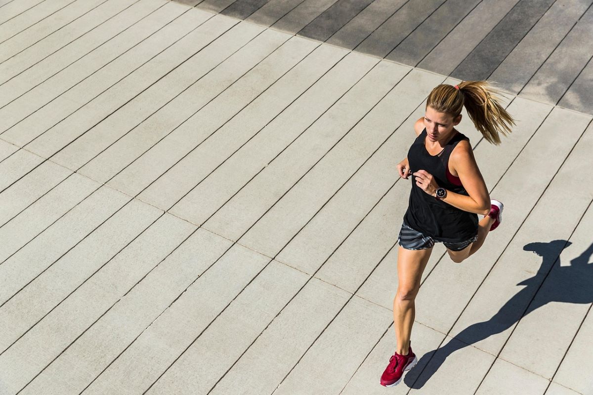 Woman on morning run